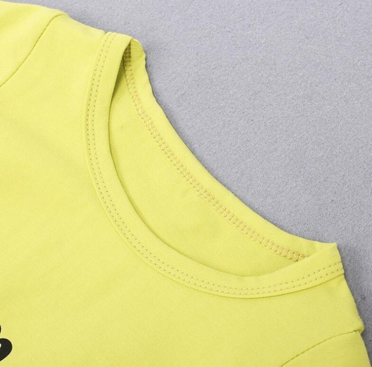 Cotton yellow letter T-shirt and jeans set - Image 7