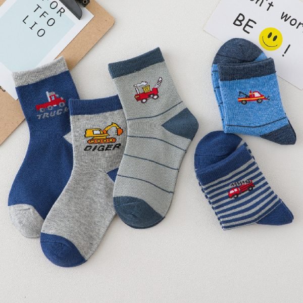 Cotton car cartoon boys' socks